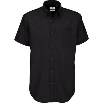 B&C Oxford košile pánská s krátkým rukávem černá