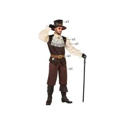 BigBuy Carnival Маскировъчен костюм за възрастни DISFRAZ STEAMPUNK M-L Steampunk Кафяв (5 Части) Размер M/L