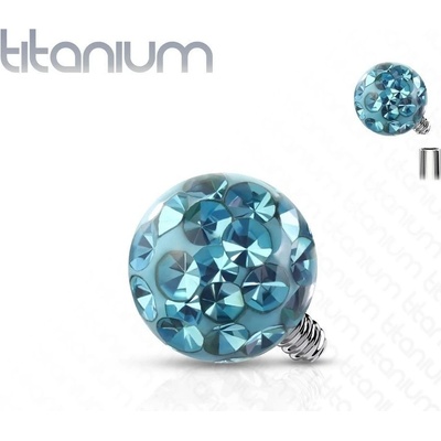 Šperky4U ozdobná kulička k dermálu titan závit TIT1121Q-04 tyrkysová