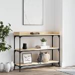 vidaXL Конзолна маса с рафтове, сонома дъб, 100x30x80 cм (837808)