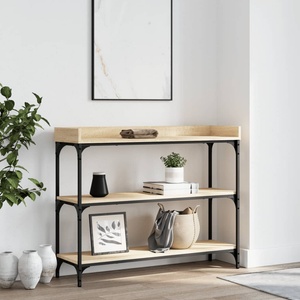 vidaXL Конзолна маса с рафтове, сонома дъб, 100x30x80 cм (837808)