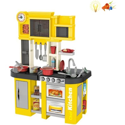 Kikky Детска кухня със светещи керамични котлони, реалистични звуци и мивка с течаща вода (84см) Kikky - Код W4488