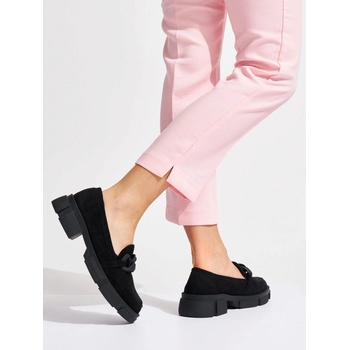 Goodin Trendy černé dámské mokasíny na platformě