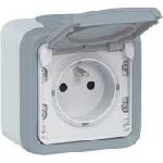 Legrand Контакт френски стандарт открит монтаж 16A IP55 цвят Сив Plexo - 069731E (069731E)