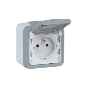 Legrand Контакт френски стандарт открит монтаж 16A IP55 цвят Сив Plexo - 069731E (069731E)