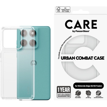 Panzer Гръб CARE by PanzerGlass за Motorola Ege60, Edge 60 Fusion, Flagship, Urban Combat, Clear Frame