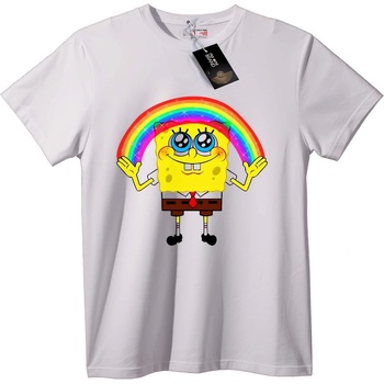 NOONEBRAND Тениска SpongeBob Дъга - M, White
