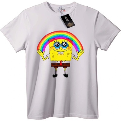 NOONEBRAND Тениска SpongeBob Дъга - M, White