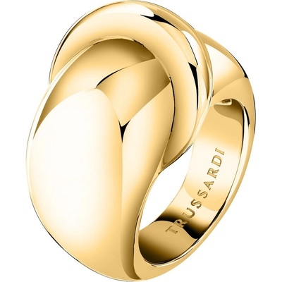 Trussardi pozlátený prsteň z ocele T-Bold TJBJV060