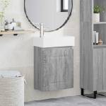 vidaXL Мивка за баня със смесител Сив Сонома 45, 5 x 22, 5 x 84 см (889467)