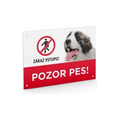 JK ANIMALS Plastová tabuľka na plot POZOR PES 209 x147 mm
