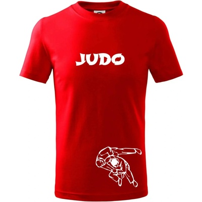 Judo nápis + postavy tričko detské červená