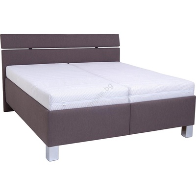 POHODA Тапицирано легло с матрак и място за съхранение ALIS 180x200 см кафяво (PO0034)