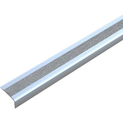 Protiskluzový nášlapný profil na schod aluminium m2, GlitterGrip, stříbrný, š 1000 mm