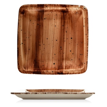 Image 1 of Gural Porselen - Brown Квадратна чиния 22x22cm. (NBNORD22X22DU50KH) (0180450)