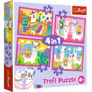 Trefl Пъзел Trefl 4 в 1 - Лами на ваканция (34322) - ozone