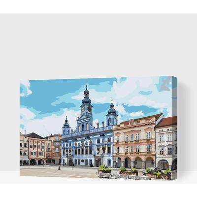 Painting Queens Malování podle čísel České Budějovice 2 60 x 80 cm vypnuté plátno na rám PBN/CESKEBUDEJOVICE2/60 x 80/W