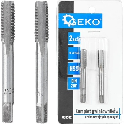 EU (GEKO) Sada ručných závitníkov pre jemný závit, 2 ks HSS DIN 2181 M8x0,75mm