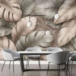 Art Gift Decor Фототапет с елегантни тропически листа в неутрални тонове
