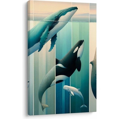 Obraz elegance velryb pod hladinou - 40x60