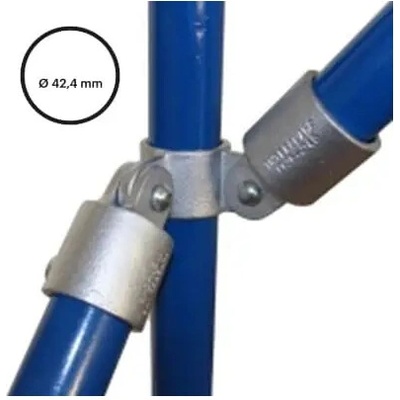 Konstrukční fitinka, spojka ocelových trubek pr. 42,4 mm – dvojitá kloubová spojka, rohová 168-C42