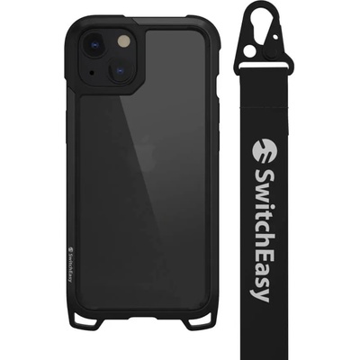 SwitchEasy Odyssey Classic Black Case - удароустойчив хибриден кейс с връзка и карабинер за iPhone 13 (черен)