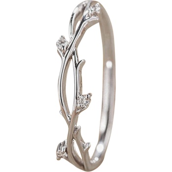 Silenti Jewelry Сребърен пръстен "Плетка" - 6 - 52мм (16.6мм диам. )