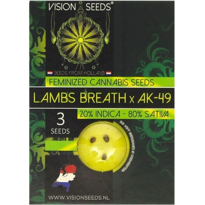 Vision Seeds Lamb's Breath x AK-49 semienka neobsahujú THC 3 ks