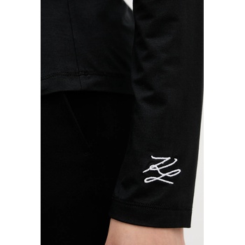 KARL LAGERFELD Блуза Karl Lagerfeld дамска в черно с изчистен дизайн B1W17009 (B1W17009)