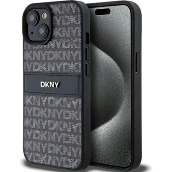DKNY Кейс DKNY Leather Mono Stripe & Metal Logo за iPhone 15 Plus / 14 Plus, черен (3666339260408)