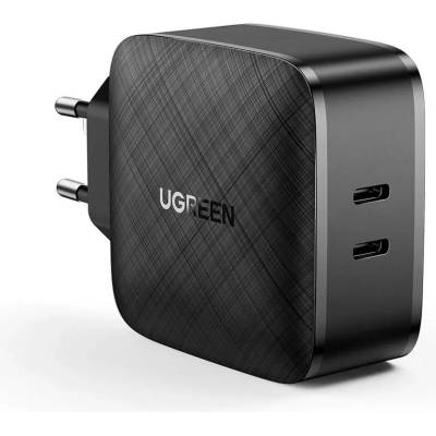 UGREEN Dual USB-C PD 3.0 Wall Charger 66W - захранване с 2 x USB-C (PD) изхода (черен)