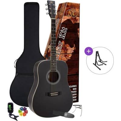 SX SD104KBK Basic SET Black Акустична китара