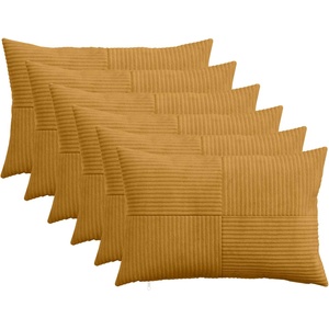 vidaXL Калъфка за възглавница 6 pcs ALMELO Жълто 30 x 50 cm кордурой (913972)