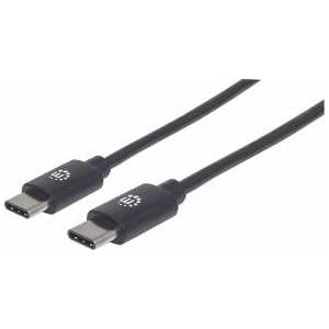 Manhattan Usb-C To Usb-C Cable, 2M, Male To Male, Black, 480 Mbps (Usb 2.0), 3A, Equivalent To Usb2Cc2M, Hi-Speed Usb, Lifetime Warranty, Polybag