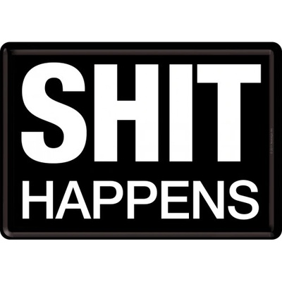 Postershop Plechová pohlednice - Shit Happens