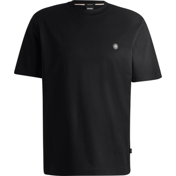 Boss Тениска Boss Mens BOSS BLACK Taut Minimalist Design T-Shirt with Logo Detail - Black 001