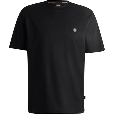 Boss Тениска Boss Mens BOSS BLACK Taut Minimalist Design T-Shirt with Logo Detail - Black 001