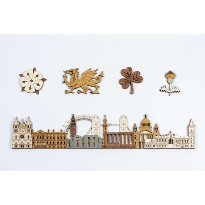 Drevená mapa Veľkej Británie Panel monumentov