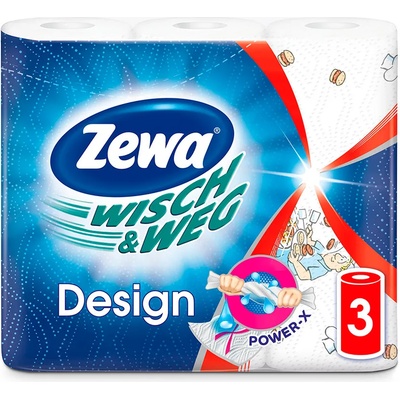 Zewa Wisch & Weg decor двупластова домакинска хартия с декор 3бр (432222)
