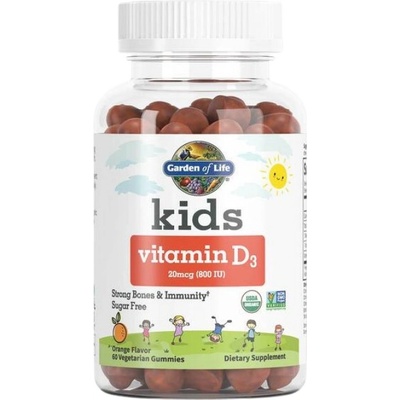Garden of Life Kids Vitamin D3 [60 желирани бонбони] Портокал