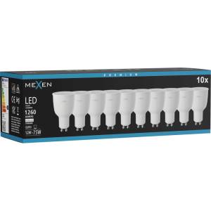 Mexen Nova 10x LED крушка GU10, 12W, Неутрална - 4000K, 1260 lm - L108-GU10-1240-01x10 (L108-GU10-1240-01x10)
