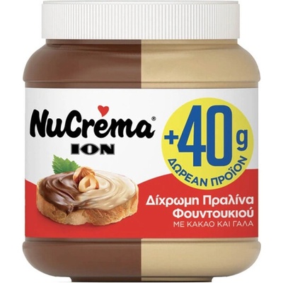 ION Nucrema řecká pomazánka z lískových oříšků a mléka dvoubarevná 380 g