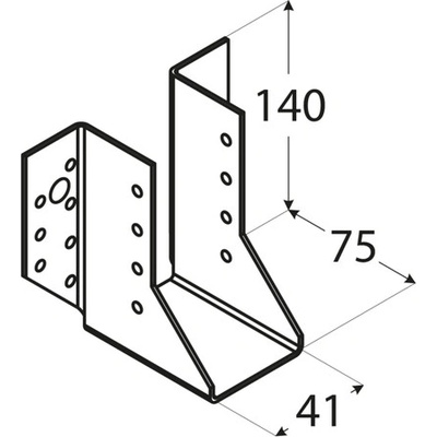 Domax Trámová papuča WB 6 otvorená 41 x 140 x 75 x 2 mm