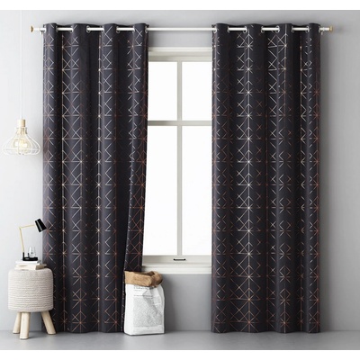 Room99 Záves GLAMMY - tmavo sivý 140x250 cm - uchytenie dekoračné kolieska