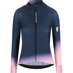 Q36.5 Дамска фланелка с дълъг ръкав за колоездене Q36.5 Women's Gregarius Hybrid Collar Fade L/S Jersey Cycling jersey - Nautica Blue (156-2675-0113)