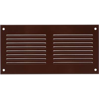 Ventishop KVMh 200x100 kovová hranatá větrací mřížka se síťkou, hnědá