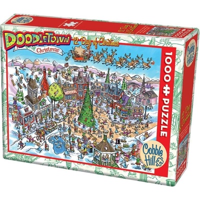Cobble Hill Doodle Town 12 dnů Vánoc 1000 dielov