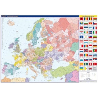 Evropa - nástěnná administrativní mapa (1360 x 960 mm)