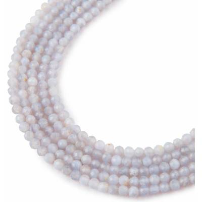 Koráliky z minerálu Modrý krajkový achát 2mm brúsené - 18 cm