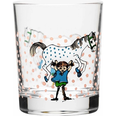 Muurla Skleněný pohár Pippi Dlouhá punčocha a kůň 200 ml